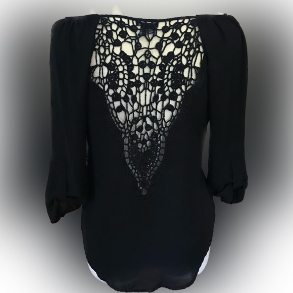 Stoosh Women’s Top Blouse Pullover with Lace Back and front Tie Size M - Picture 1 of 5